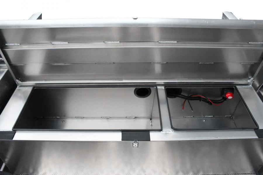 15 ft Aluminum V Hull Dual Console Fishing Boat Rear Seat Storage